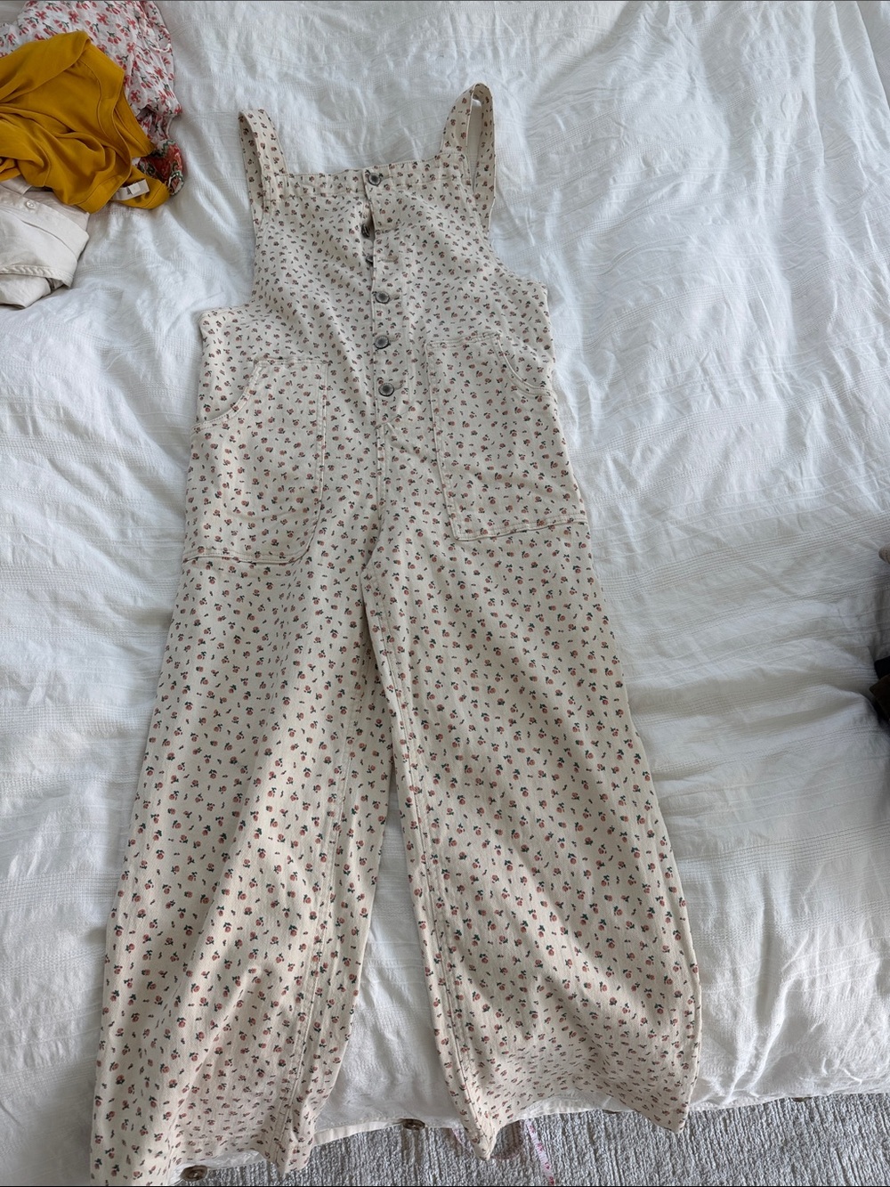 Wishlist Cream Floral Button-Front Jumpsuit